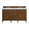 James Martin Vanities 60'' Double Vanity, Mid-Century Walnut w/ 3 CM Ethereal Noctis Quartz Top 424-V60D-WLT-3ENC - alternate 1